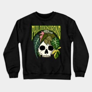 Philodendron Skull For House Plant Lovers Crewneck Sweatshirt